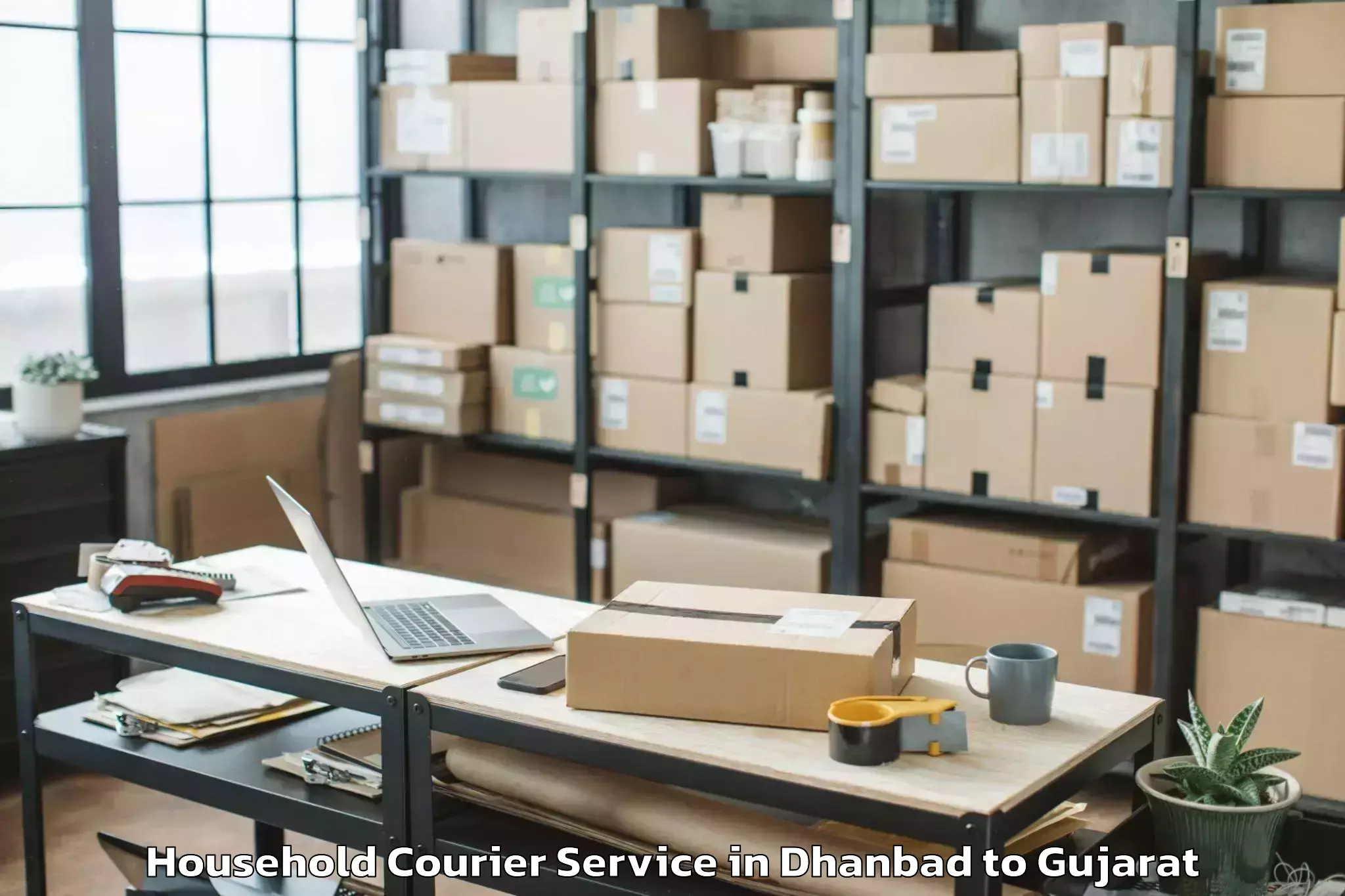 Hassle-Free Dhanbad to Harij Household Courier